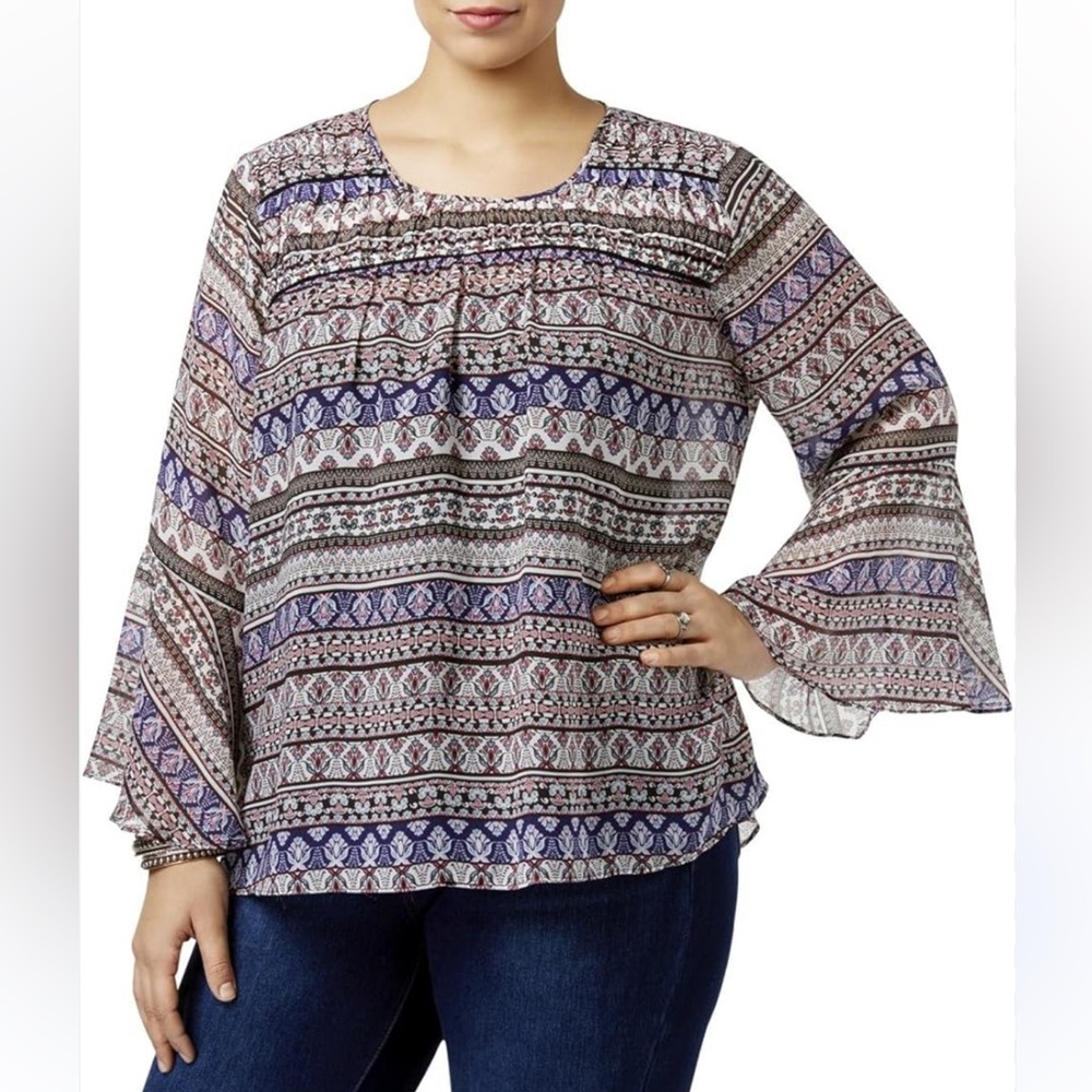 Jessica Simpson “Wilma” Flare Sleeve Top Size M